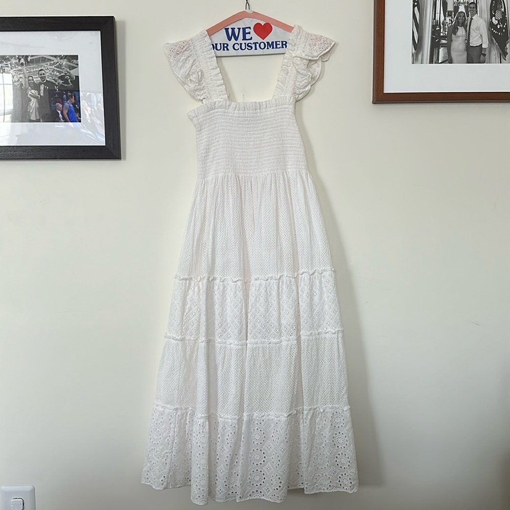 Hill House Ellie Nap Dress White Eyelet - S